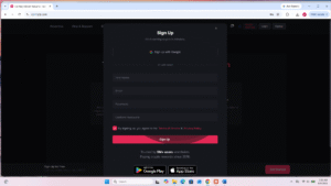 Cointiply sign-up modal with Google sign-up option and email registration form