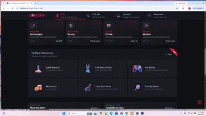 Cointiply Earn hub showing Games and Apps, Surveys, PTC Ads, and Missions categories